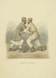 1869 Prints: Tatar Belt Wrestling (From the series Clothing of the Russian state), 1869