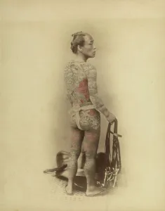 Loin Cloth Prints: Tattooed Man, 1863-1868. Creator: Felice Beato