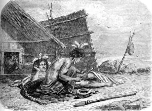 Tattooing a Maori Chief, c1880
