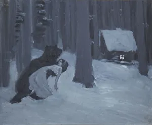 Tatyanas dream. Illustration for the novel in verse Eugene Onegin by A. Pushkin. Artist: Korovin, Konstantin Alexeyevich (1861-1939)