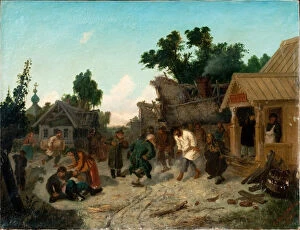 At the Tavern, 1886. Artist: Solomatkin, Leonid Ivanovich (1837-1883)