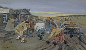 Drinkers Prints: Before a Tavern. Artist: Afanasyev, Aleksei Fyodorovich (1850-1920)