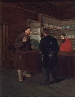 Images Dated 4th September 2014: In a tavern. Artist: Mozgov, Timofei Illarionovich (1866-1919)