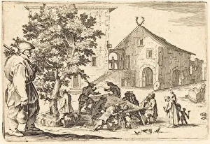 Urinating Prints: Tavern, c. 1622. Creator: Jacques Callot