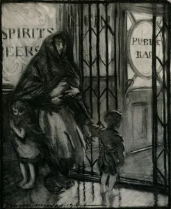 Looking Into Prints: The Tavern Door, 1916, (1917). Artist: Edmund Joseph Sullivan