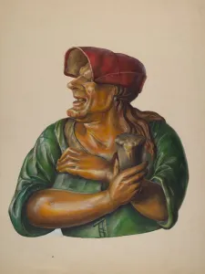 Walter Hochstrasser Prints: Tavern Figure, c. 1937. Creator: Walter Hochstrasser