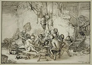 Ostade Adriaen Van Prints: Tavern interior, 1640s. Creator: Adriaen van Ostade