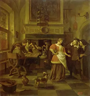 Lantern Prints: Tavern Scene, 1670. Creator: Jan Steen