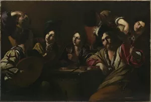 Drunkard Collection: Tavern Scene, ca 1619. Creator: Manfredi, Bartolomeo (1587-1622)
