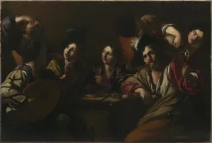 Smoker Collection: Tavern Scene, ca 1619. Creator: Manfredi, Bartolomeo (1587-1622)