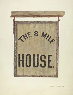 Tavern Sign Prints: Tavern Sign, c. 1941. Creator: E.J. Reynolds
