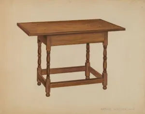 Arthur Johnson Prints: Tavern Table, c. 1936. Creator: Arthur Johnson