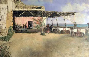 Vincenzo Prints: Taverna at Posillipo, 1886. Artist: Vincenzo Migliaro