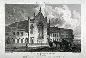 Britton Gallery: Tavistock Chapel, Tavistock Place, St Pancras, London, 1807. Artist: Samuel Rawle