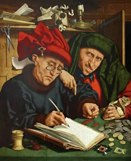 Desk Gallery: The Tax Collectors, 1520s. Artist: Massys, Quentin (1466?1530)