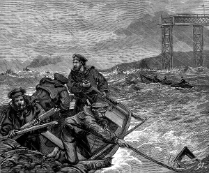 Salvage Prints: The Tay Bridge Disaster: boats assisting in the search, 1880. Creator: Unknown
