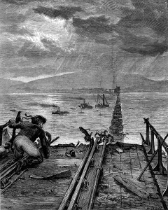 Gale Prints: The Tay Bridge Disaster: view of the broken bridge from the north end