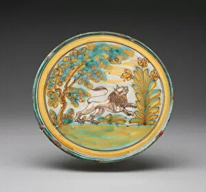 Tin Glazed Collection: Tazza, Talavera de la Reina, 17th century. Creator: Talavera de la Reina Potteries
