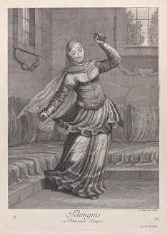 Jean Baptiste Van Mour Prints: Tchinguis, ou Danseuse Turque, 1714-15. Creator: Unknown