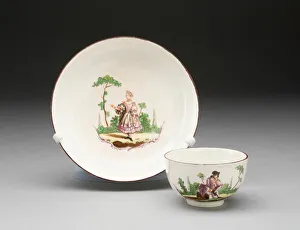 Teaware Prints: Tea Bowl and Saucer, Oudover, c. 1770. Creator: Weesp Porcelain Factory