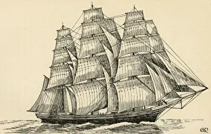 Clipper Prints: A Tea Clipper, (1931). Artist: Charles Henry Bourne Quennell