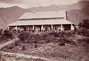 Plantation Prints: Tea estate bungalow at Sumali, 1860s. Creator: Unknown