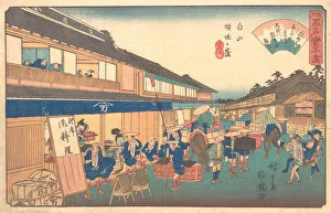 Tea house in Hakusen district, ca. 1835-42. ca. 1835-42. Creator: Ando Hiroshige