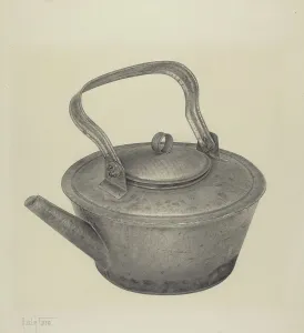 Tuccio Amelia Prints: Tea Kettle, c. 1940. Creator: Amelia Tuccio
