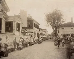 Mongolian Prints: Tea queue, end of 19th century. Creator: Nikolai Apollonovich Charushin