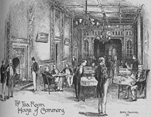 Etiquette Prints: Tea-Room, House of Commons, 1892. Artist: Henry Phillip Burke Downing