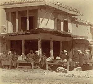 Turban Collection: Tea room, Samarkand, between 1905 and 1915. Creator: Sergey Mikhaylovich Prokudin-Gorsky