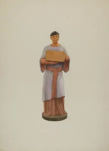 Tea Caddy Prints: Tea Store Figure, 1935 / 1942. Creator: Ingrid Selmer-Larsen