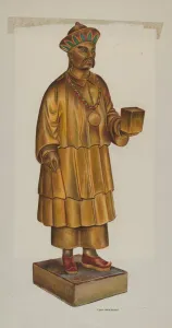Chris Makrenos Prints: Tea Store Figure, c. 1937. Creator: Chris Makrenos