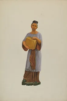 John W Kelleher Prints: Tea Store Figure, c. 1938. Creator: John W Kelleher