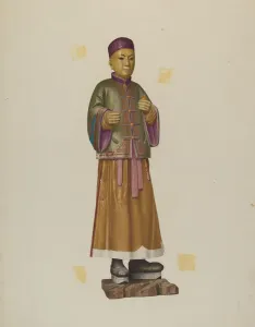 Tea Shop Prints: Tea Store Figure, c. 1940. Creator: Joseph Goldberg