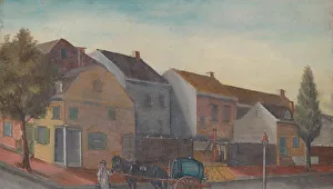 Oil On Slate Paper Prints: Tea water pump, 1870s. Creator: William P. Chappel