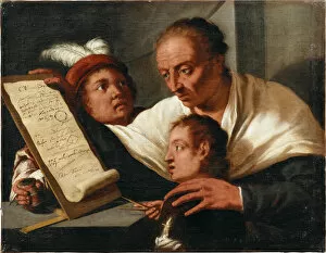 Schoolboy Collection: A teacher with two schoolboys, after 1650. Creator: Pietro della Vecchia (1603-1678)