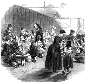 Ashley Cooper Gallery: Teaching girls to read in the Ragged School Union school, Lambeth, London, 1868