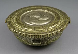 Brass Collection: Teacup or Offering Bowl Container with 'Wheel of Joy'Motif, 18th / 19th century
