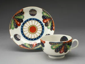 Teacup and Saucer, Worcester, c. 1770. Creator: Royal Worcester Teacup and Saucer, Worcester, c. 1770. Creator: Royal Worcester