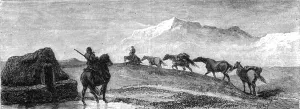 Icelandic Prints: A team of Ponies; An Icelanders Notes on Iceland, 1875. Creator: Unknown