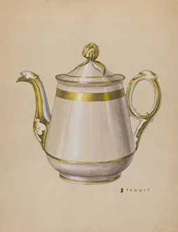 Stewart Robert Prints: Teapot, c. 1937. Creator: Robert Stewart
