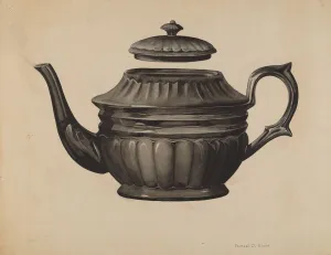 Samuel O Prints: Teapot, c. 1937. Creator: Samuel O. Klein