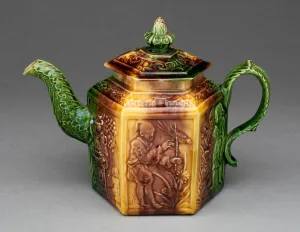Hexagonal Prints: Teapot, Staffordshire, 1750 / 70. Creator: Staffordshire Potteries