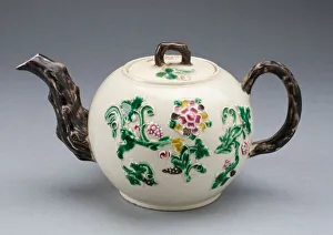 Teapot, Staffordshire, c. 1750. Creator: Staffordshire Potteries