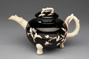 Teapot, Staffordshire, c. 1750/65. Creator: Staffordshire Potteries Teapot, Staffordshire, c. 1750/65. Creator: Staffordshire Potteries