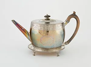 Silver And Wood Prints: Teapot and Stand, London, 1790. Creator: William Vincent