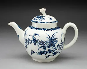Worcestershire Prints: Teapot, Worcester, c. 1760. Creator: Royal Worcester
