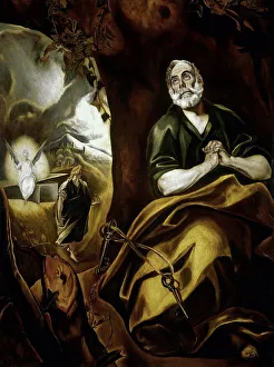 Popes Prints: The Tears of Saint Peter, c. 1610. Creator: El Greco, Dominico (1541-1614)