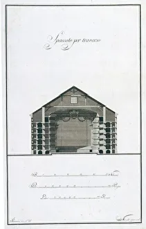 Teatro alla Scala. Project, 1789. Creator: Piermarini, Giuseppe (1734-1808)